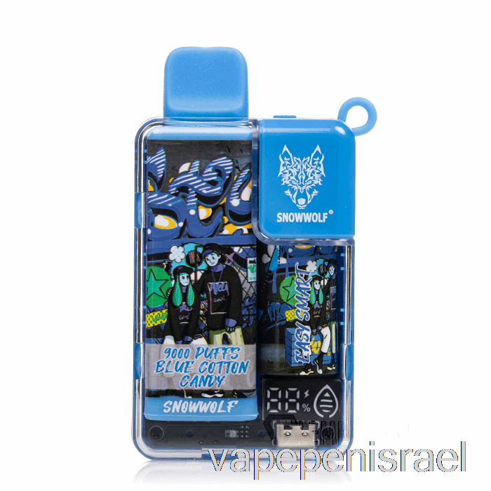 חד פעמי Vape Israel Snowwolf Easy Smart Ea9000 צמר גפן כחול חד פעמי